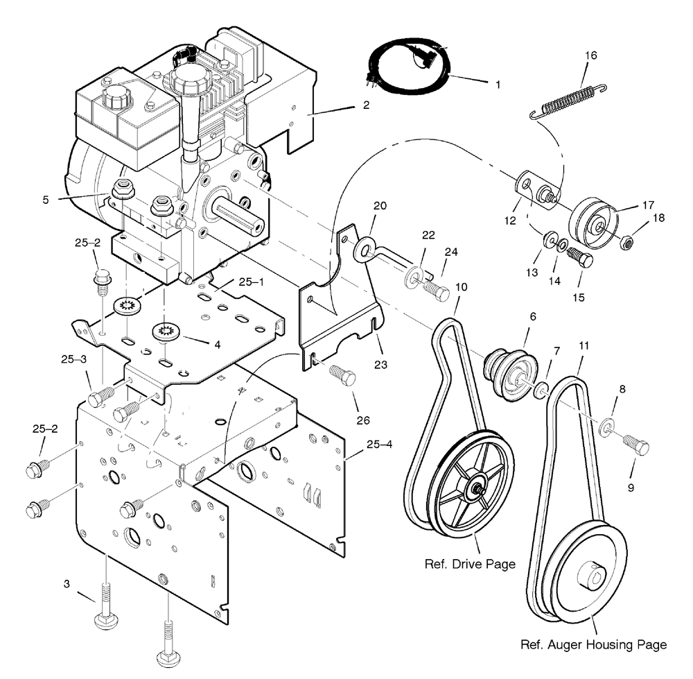 Engine Diagram and Parts List for 629119X31A 2004 Briggs and Stratton Snow Blower
